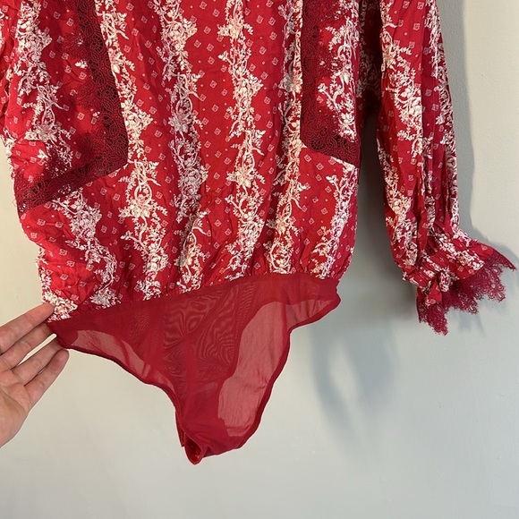 Free People After Hours Red Bodysuit Size M - Picture 15 of 16